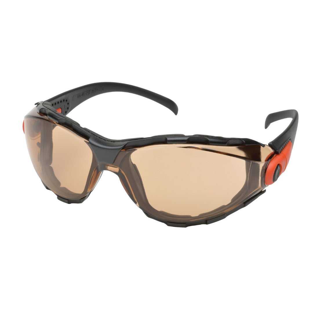 Delta Plus GG-40BB50-AF Go-Specs Black/Orange Safety Glasses w/ 50% Copper Blue Blocker Lens