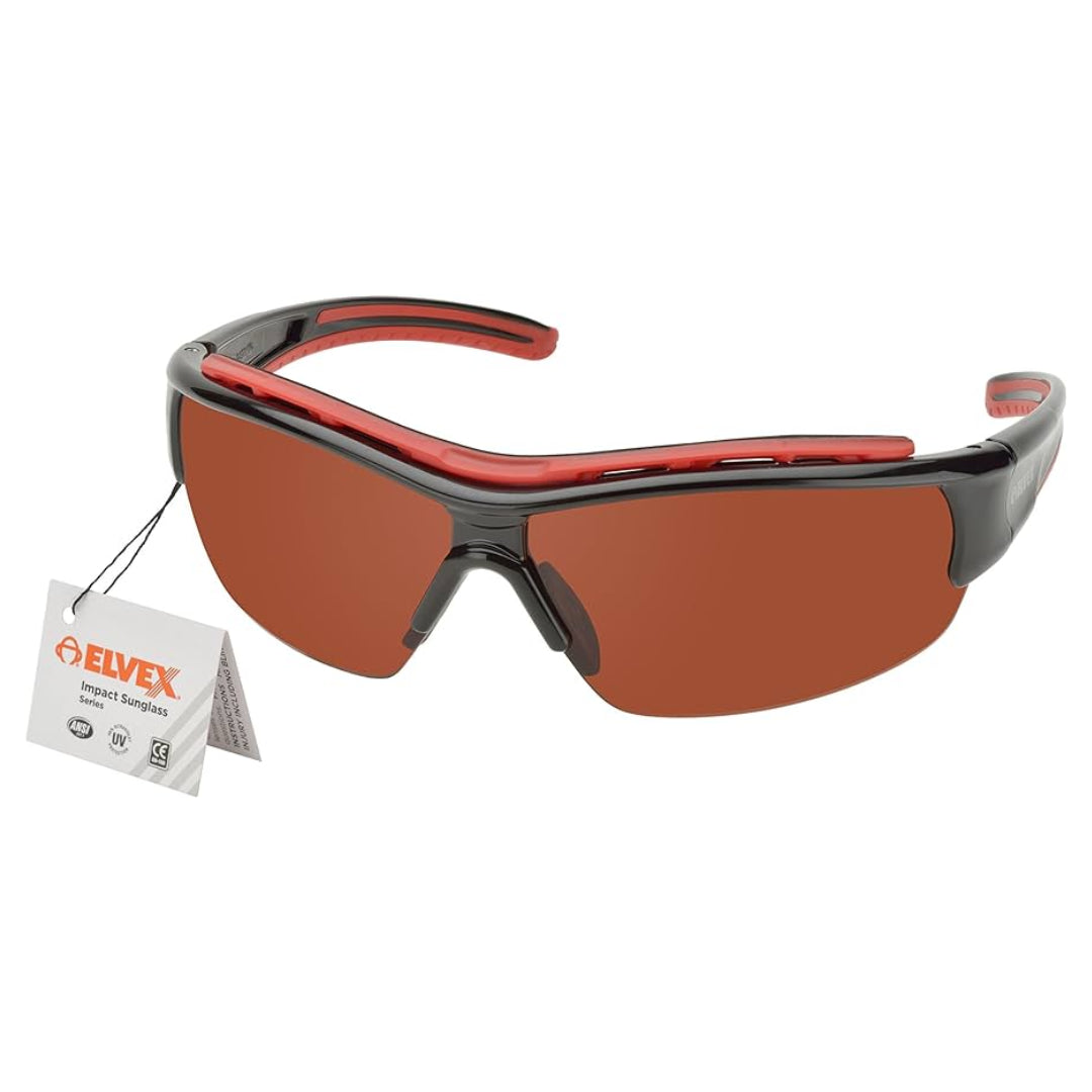 Delta Plus RSG301 Black/Red Safety Glasses w/ Red Blue Block Copper Lens