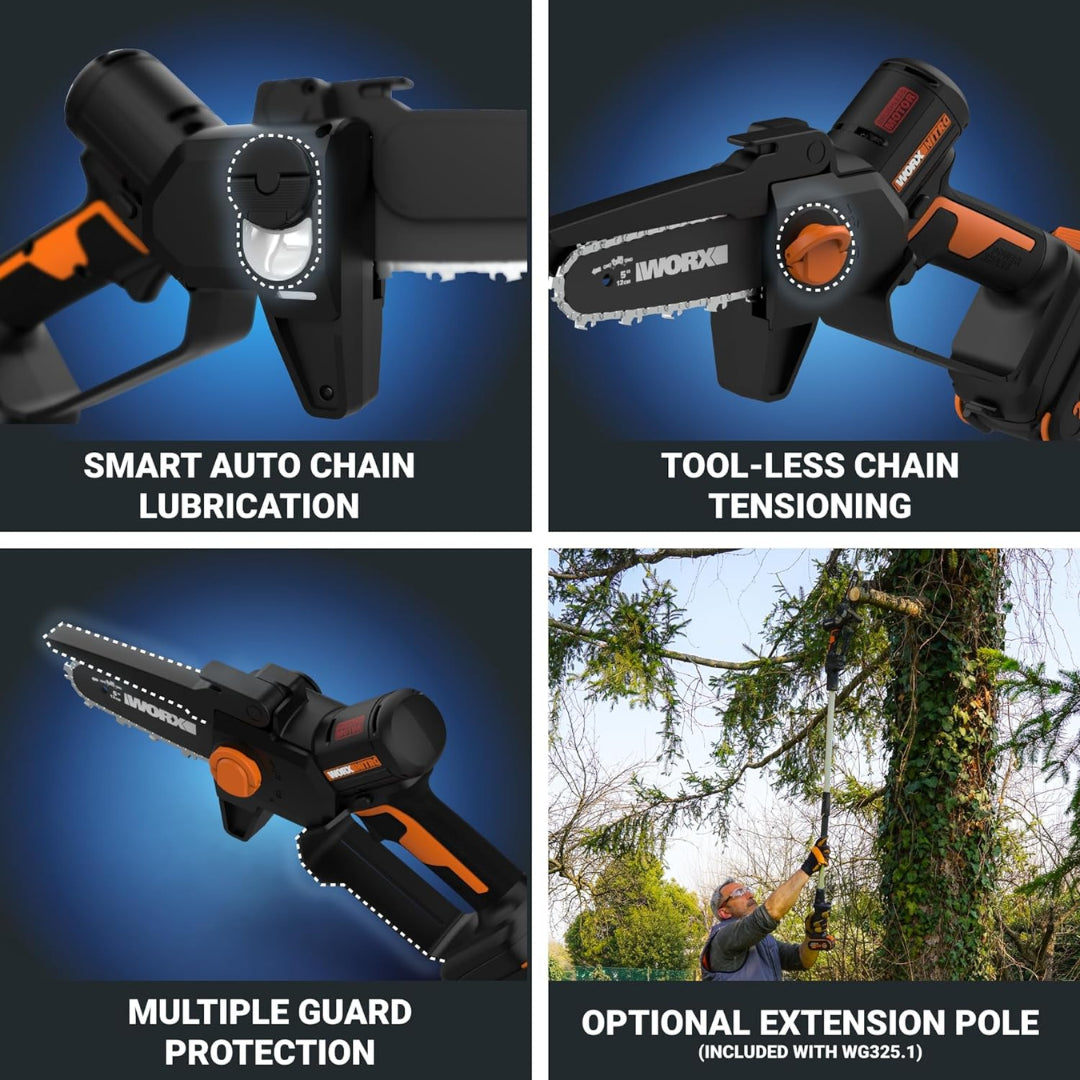 Worx WG324 Cordless 20V Power Share 5" Pruning Saw