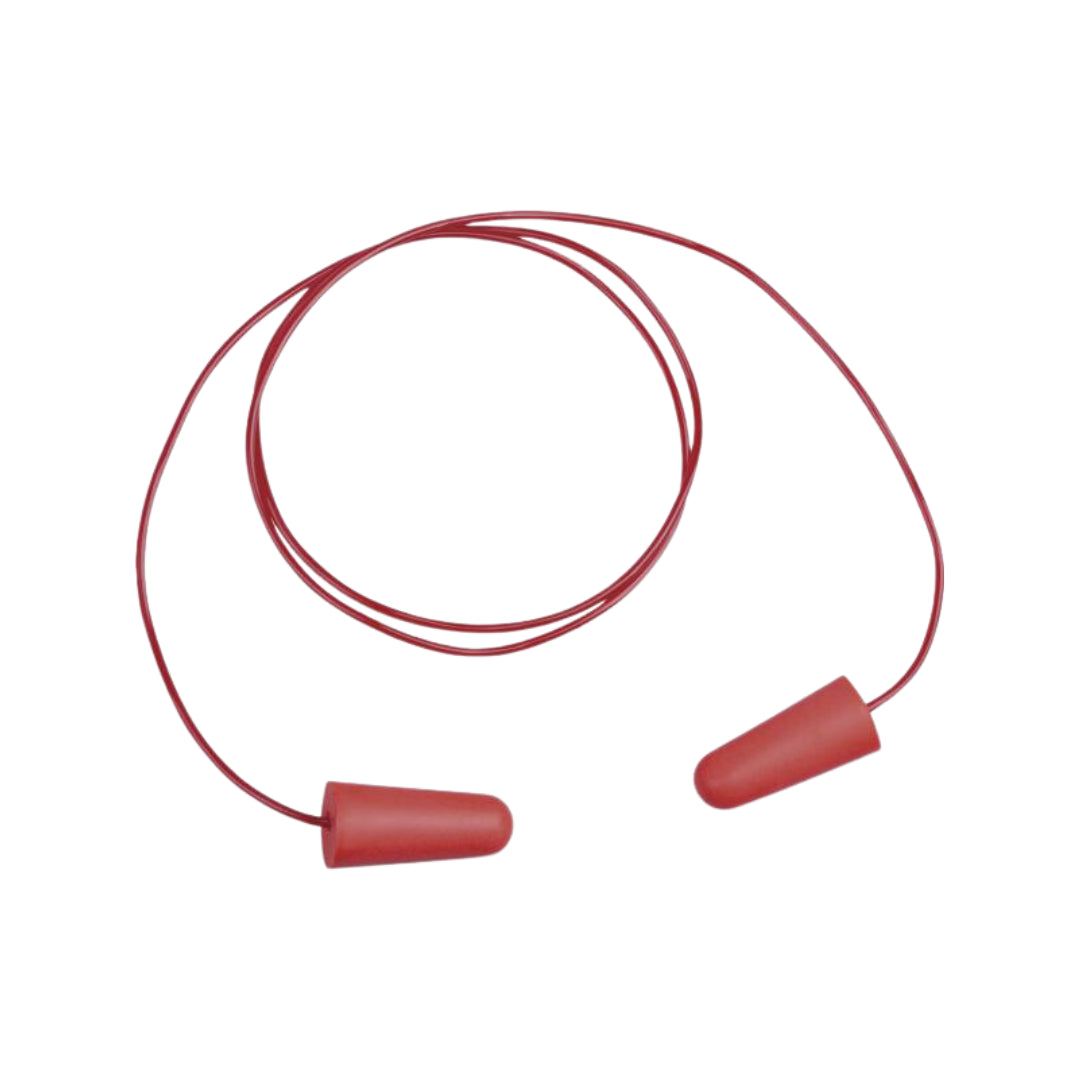 Delta Plus CONICCO200JA Red Corded Polyurethane Earplugs, Universal Fit, Dispenser Box of 200