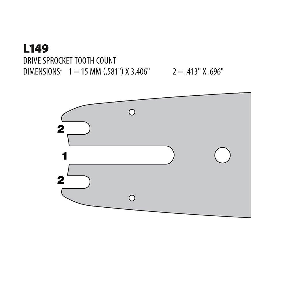 Oregon 902HSFL149 Harvester 90cm Guide Bar, .404" Pitch, .080" Gauge