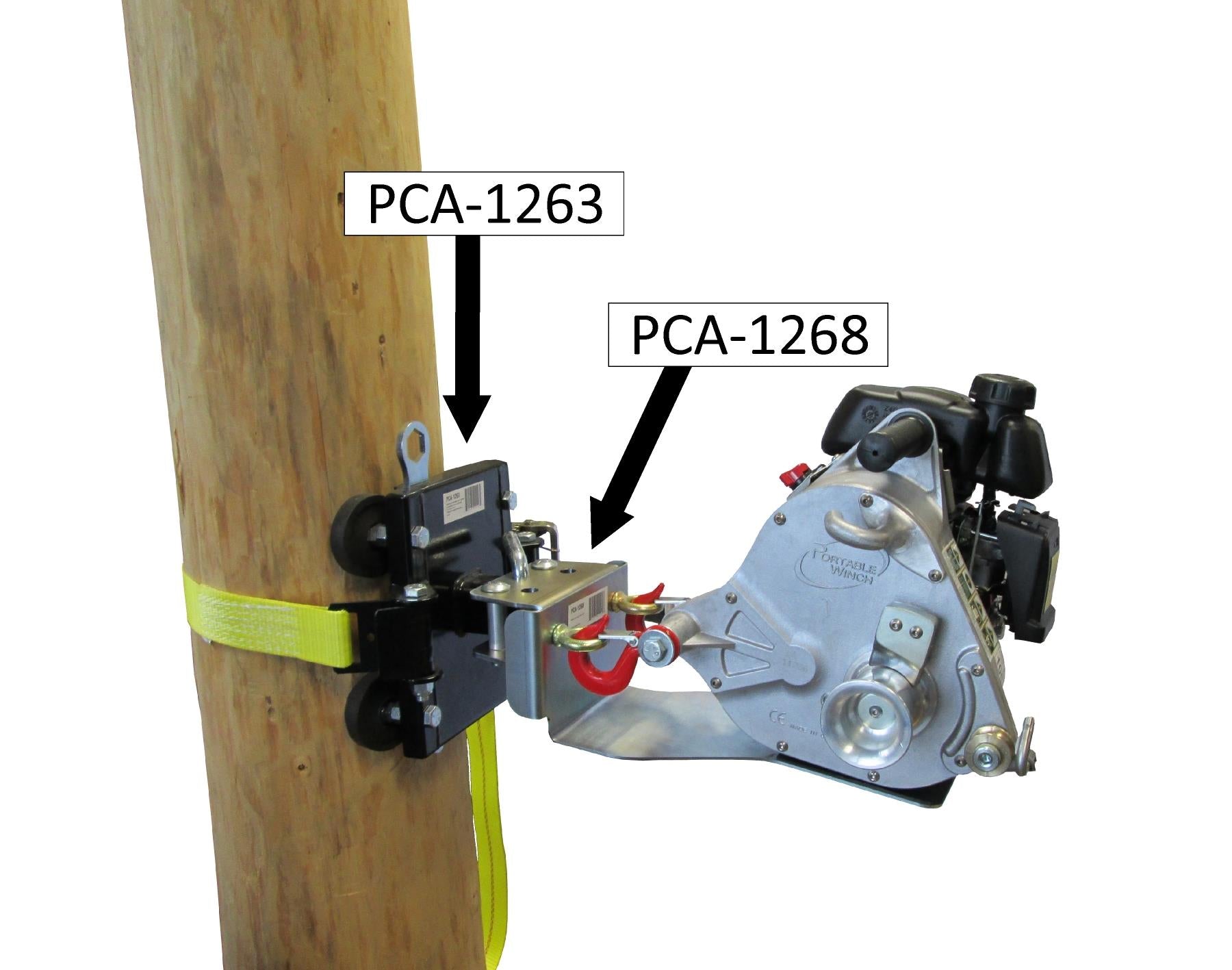 Portable Winch PCA-1263 Tree-Mount Winch Anchoring System with Rubber Pads